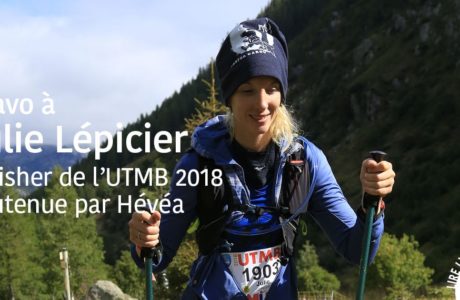 Julie Lépicier, finisher de l’UTMB 2018, sponsorisé par Hévéa